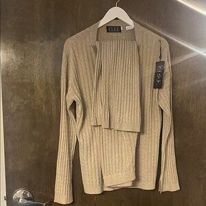 Elle Tan Women's Cardigan Sweater set & pants